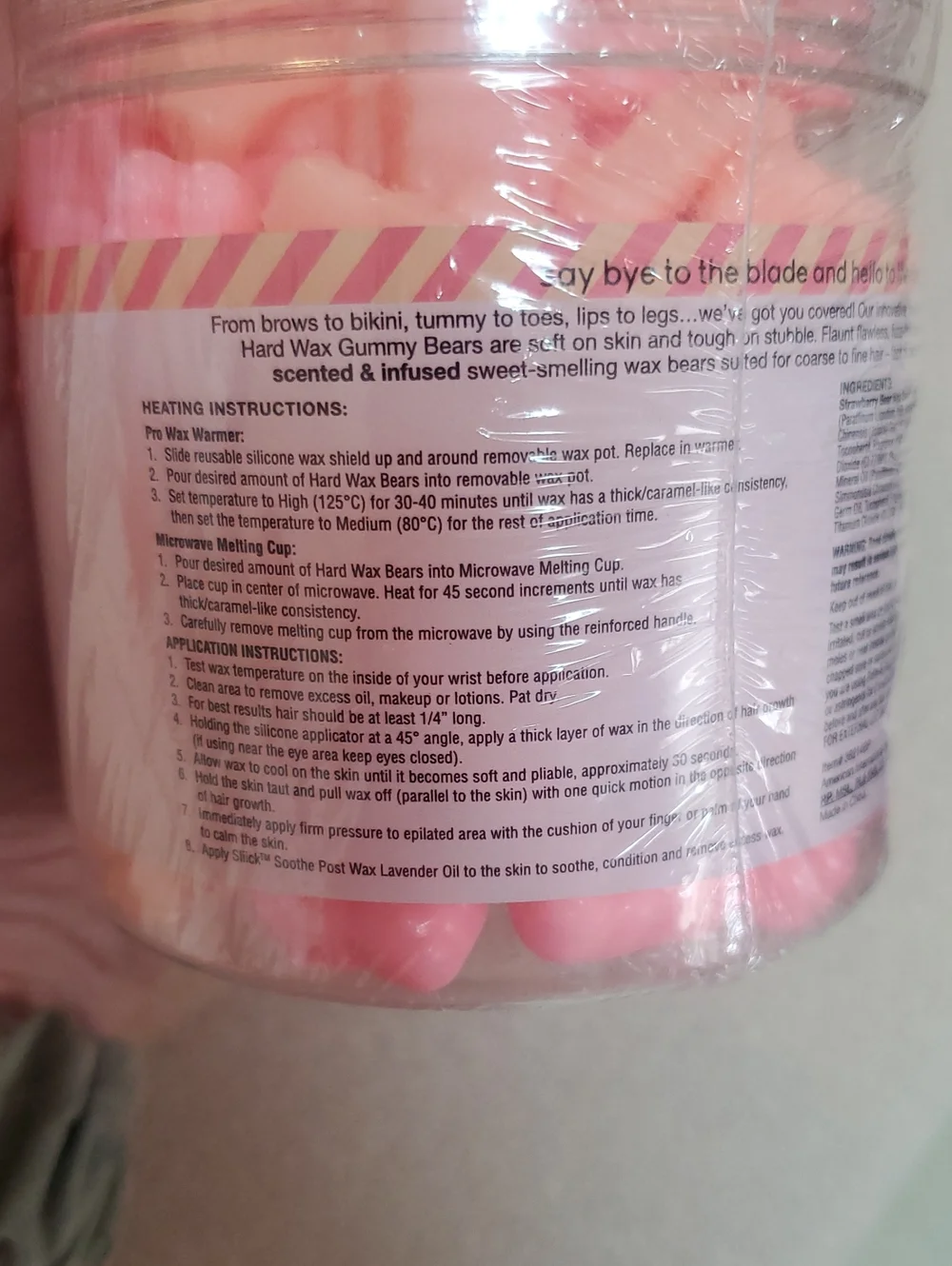 Gummy Bears Hard Wax Beads - Pink